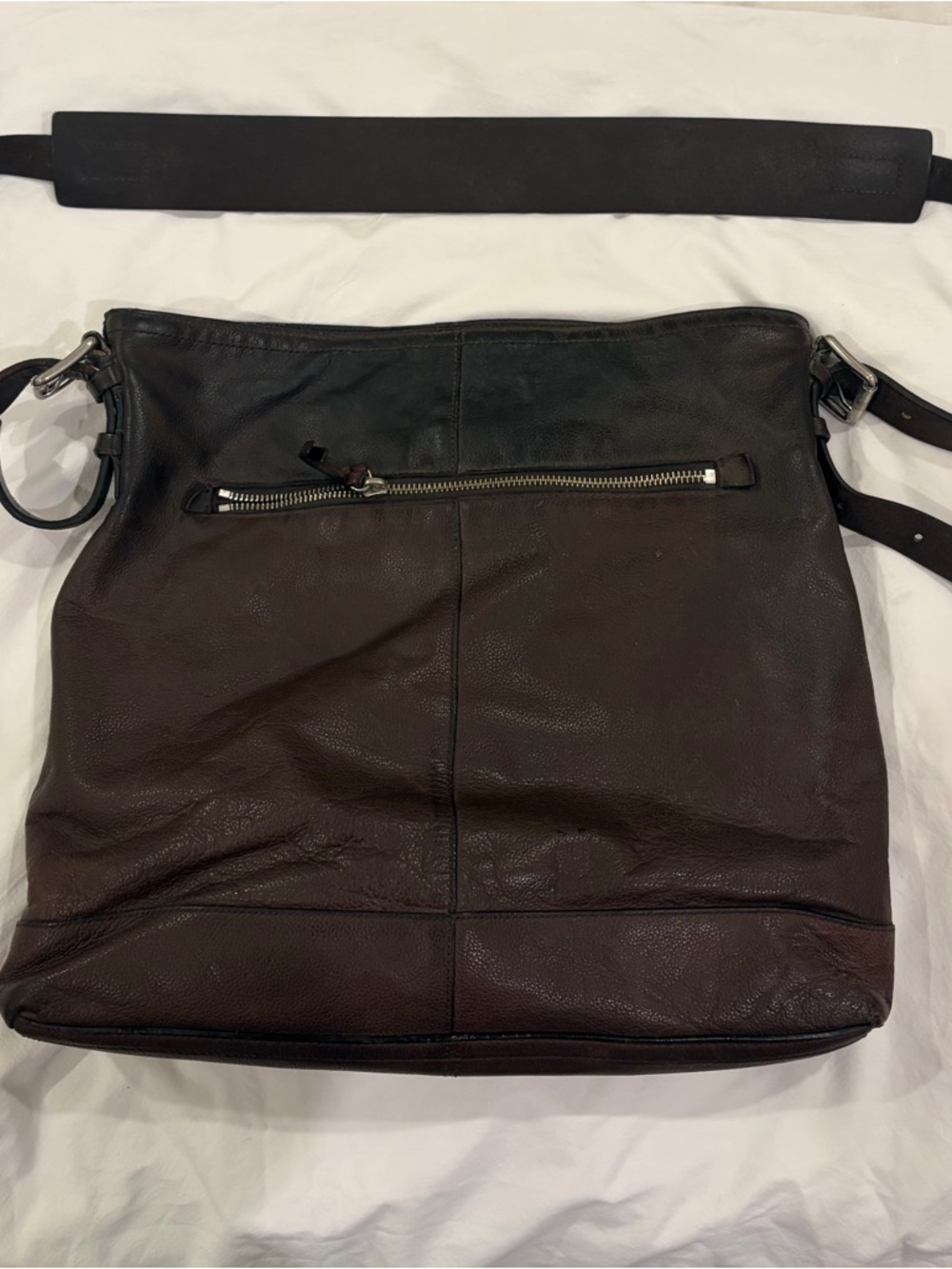 Vintage Coach Hudson Leather Crossbody Messenger Bag - Dark Brown 1082-70308